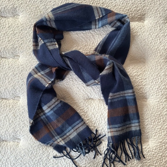 Men’s Wide Acrylic Plaid Scarf with fringe - Picture 2 of 5